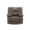 Recliner Power Motion Gray Leather Aire