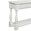 TREXM Console Table 64" Long Sofa Table Easy Assembly with Drawers and Shelf for Entryway, Hallway, Living Room (Antique White)