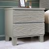 3 pieces Champagne Silver Bedroom Sets King Bed + Nightstand +Dresser