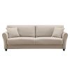 2042 Beige yellow three-seat sofa, linen