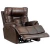 Leather Gel Zero Gravity Brown 37.5W' Width Power Recliner with Power Headrest ( Sofa )