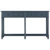 TREXM Console Table Sofa Table Easy Assembly with Two Storage Drawers and Bottom Shelf for Living Room, Entryway (Antique Navy)