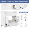 30" Bathroom Vanity Base without Sink, Bathroom Cabinet with Two Doors and One Drawer, White