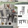 7-Piece Dining Room Set - Industrial Style Rectangular Table