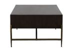 Modrest Shane Modern Acacia & Brass Coffee Table