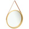 Wall Mirror with Strap 23.6" Gold