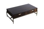 Modrest Shane Modern Acacia & Brass Coffee Table