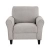 Modern Transitional Sand Hued Textured Fabric Upholstered 1pc Chair Attached Cushion Living Room Furniture