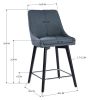 26" Counter Height Bar Stools with Back & Footrest;  BLUE