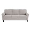 Modern Transitional Sand Hued Textured Fabric Upholstered 1pc Sofa Attached Cushions Living Room Furniture