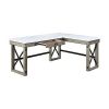 Talmar Writing Desk with Lift Top in Marble Top Rustic Oak Finish