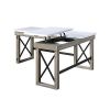 Talmar Writing Desk with Lift Top in Marble Top Rustic Oak Finish