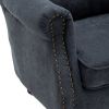 Accent Wingback Chair; Modern Tufted Linen Club Chair; Rivet Roll Arm Chair for Living Room; Bedroom; Grey