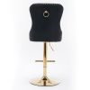 A&A Furniture,Thick Golden Swivel Velvet Barstools Adjusatble Seat Height from 27-35 Inch, Modern Upholstered Bar Stools with Backs Comfortable Tufted