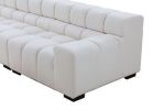 L-Shaped Sectional Sofa Modular Seating Couch with Ottoman Beige