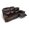 Timo Top Grain Leather Power Reclining Sofa Adjustable Headrest Cross Stitching